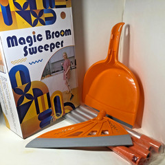 Magic Air Broom w/Dustpan Multifunction Squeegee Fixed Scraper Floor Glass Tile