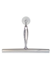 iDesign Zia Metal and Plastic Bathroom Squeegee for 12″ Inch, Clear/Stainless