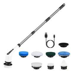 Electric Spin Scrubber Brush Rechargeable Telescopic Bathroom Cleaning Brush New