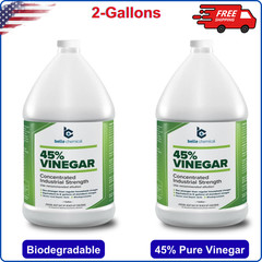 45% Pure Vinegar Concentrated Industrial Grade (2-Gallons) Biodegradable, Liquid