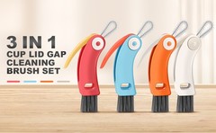 3 in 1 Cup Lid Cleaning Brush 4 Pack – Multifunctional Cleaning Brush Set for
