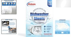 Plant-Based Dishwasher Detergent Sheets – 32 Loads, Non-Toxic and Plastic-Free