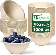 6oz Disposable Bowls Small, 1000 Count Paper Bowls Bulk, Compostable Bowls Eco