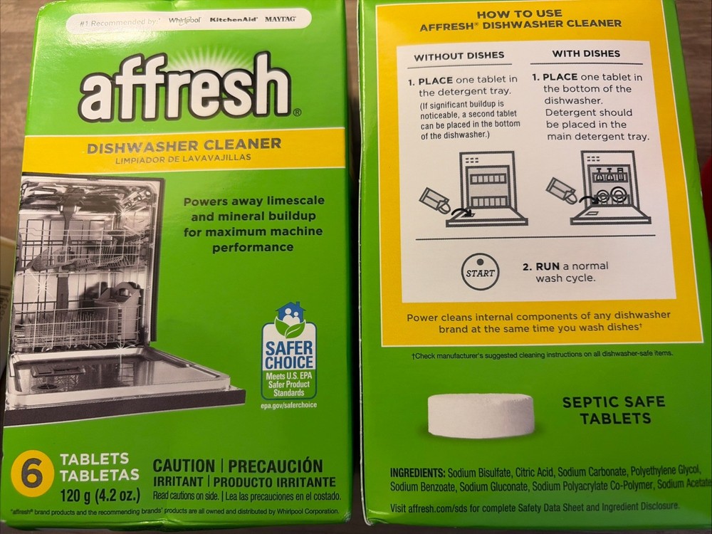 Affresh W10549851 Dishwasher Cleaner 6 Tablets In Each Box 12 TOTAL
