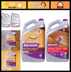 Wood Floor Restorer & Polish 128oz – Durable Satin Finish + All Floors Cleaner 1