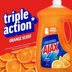 Ajax Dish Soap Pack of 2 – 90 fl oz Orange Scent, Triple Action Formula…