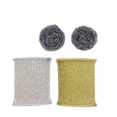 2 Sponges Kitchen Cleaning Supplies Stainless Steel Pan Scrubber Dishwashing
