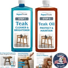 Wood Restoration Duo – 6oz Teak Cleaner and Oil for Stunning Furniture Revamp