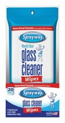 Sprayway SW199R Ammonia-Free Glass Cleaner Wipes, Fresh Scent, 20 Count