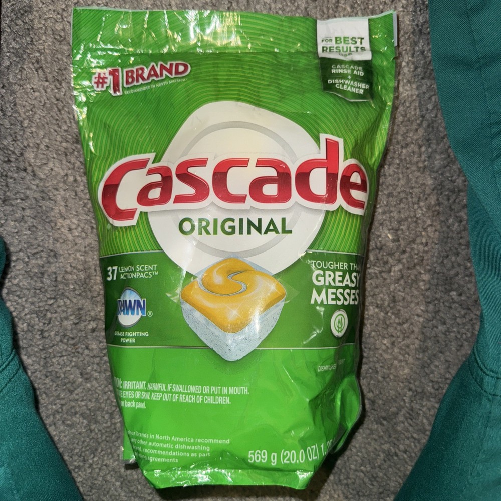 Cascade Dishwasher Detergent Pods Original Lemon 37CT, 20 Ounce