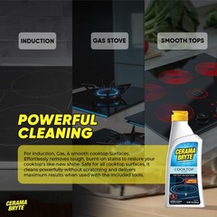 Cooktop Cleaning Kit, 18 oz Bottle, Scraper, Tool & Pad