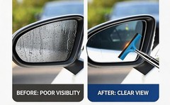 4 Pack All-Purpose Car Rearview Side Mirror Squeegee with Retractable Handle for