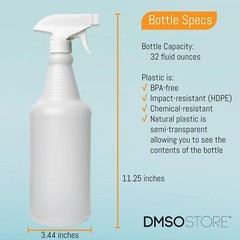 Natural Plastic Carafe Spray Bottle 2 Pack w/ White Trigger Sprayer 32oz
