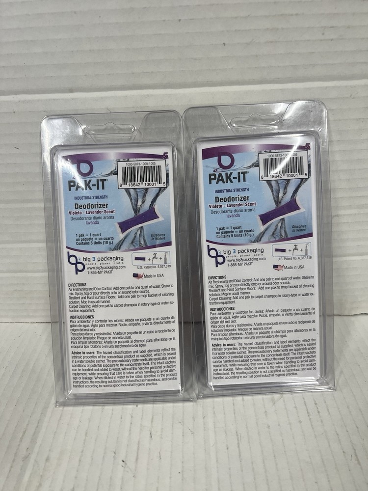 B5. PAK-IT Industrial-Strength Deodorizer, Violeta Lavender, 1.6 Oz, 10 Pack