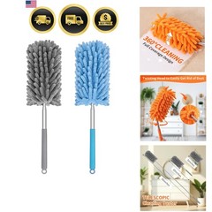 Mini Duster for Cleaning, 360° Bendable Hand Dusters with Extension Pole, Was…