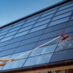 Long Reach Solar Panel Cleaning Brush Kit Outdoor Window Clean Water-Fed Rod Set