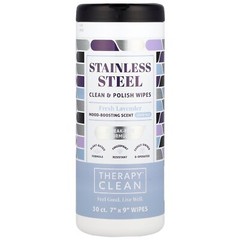 Stainless Steel, Clean & Polish Wipes, Fresh Lavender , 30 Wipes