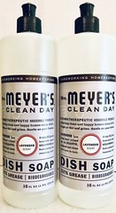2 Bottles Mrs. Meyer’s 16 Oz Clean Day Lavender Scent Biodegradable Dish Soap