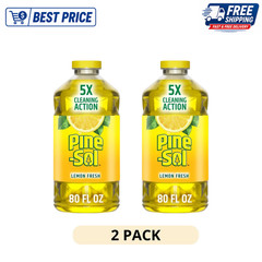 (2 Pack) Pine-Sol Lemon Fresh Multi-Surface Cleaning Solution, 80 oz Cleaner