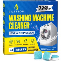 Bastion Washing Machine Cleaner, Deodorizer, & Descaler – 24 pack