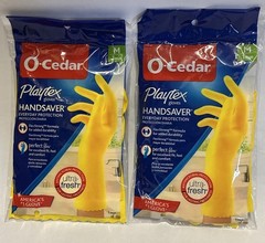 Playtex O-Cedar Living Gloves Drip-Catch Cuff Medium Reusable Gloves 2 Pair