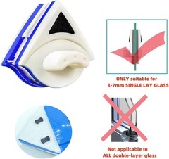 Durable Double-Sided Glass Cleaner with Ergonomic Handle & Replaceable Sponges