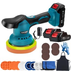 Cordless Car Buffer Polisher Kit with 2x21V Batteries, 6 Inch Car Polisher wi…