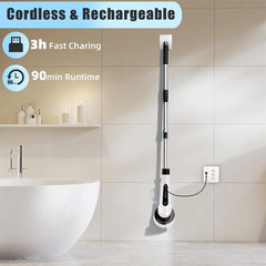 Electric Spin Scrubber, Full Body Waterproof Cordless Cleaning Brush with 7 Repl