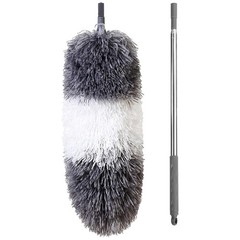 Microfiber Feather Duster with Extendable Pole and Bendable Head, 100″ Telesc…