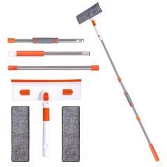 Professional Window Squeegee 2-in-1, Window Cleaner with 55″ Extension Pole,