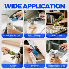 6 Pack 4 in 1 Cup Lid Cleaning Brush 3 Straws Bottle Brush,Black | 4 in 1 Cup