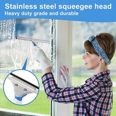Window Cleaning Kit 14IN Squeegee & Scrubber for Shower Glass Car