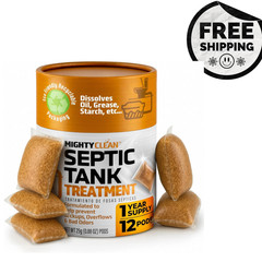 Septic Tank Treatment – 12 Pods 1 Year Supply – RV Toilet Treatment – Dissolvab