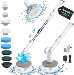 Upgraded wireless shower brush cleaner with 8 replacement brush heads