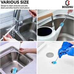 Flexible Drain Brush, 66 Inch Long Double Ended Hose Pipe and 58 Inch Tube Cl…