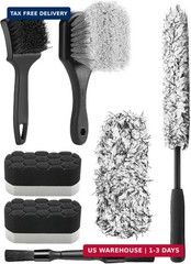 7PCS Wheel Brush Kit for Cleaning Tires | Tire Brush, Soft Rim Brush, Flat Wheel