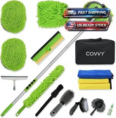 62″ Car Wash Brush Kit Mitt Mop Sponge with Long Handle Chenille Microfiber C…