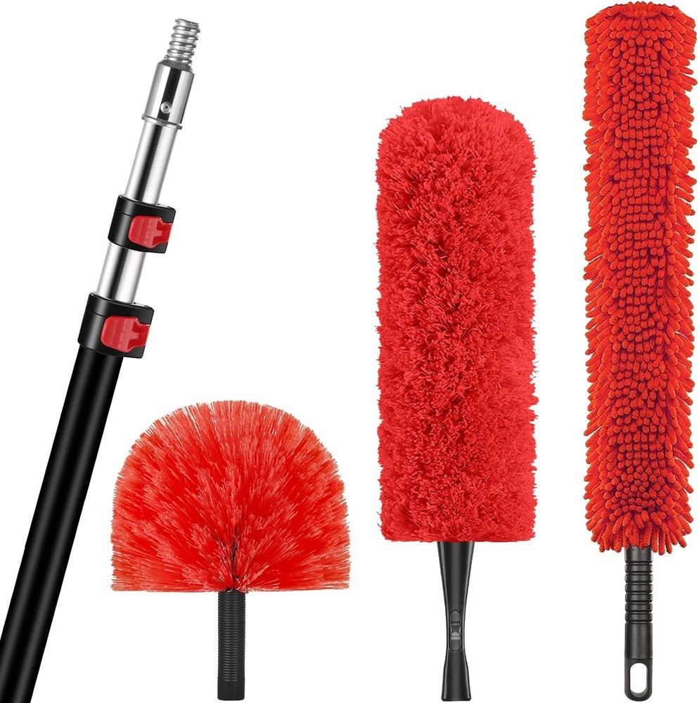 Telescopic 20ft High Ceiling Duster Kit – Microfiber & Cobweb Cleaning Made Easy