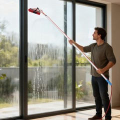 Long Reach Solar Panel Cleaning Brush Kit Outdoor Window Clean Water-Fed Rod Set