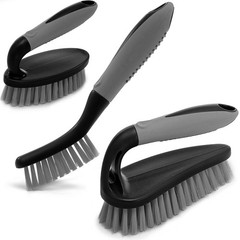 Scrub Brush Set Of 3pcs Cleaning Shower Scrubber With Ergonomic Handle And Durab