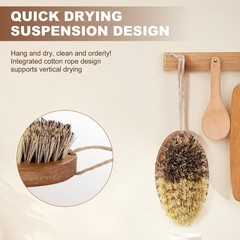 2 Pack Wooden Vegetable Brush Scrubber for Food Dual Bristle Potato Brush Sc…