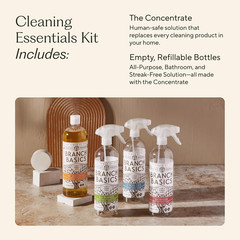 Cleaning Essentials Kit: All Purpose Spray, Glass Cleaner, and Bathroom Cleaner