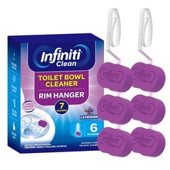 Infiniti Clean Toilet Bowl Cleaner Rim Hanger, 6 6 Count (Pack of 1), Blue