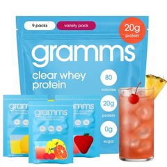 Clear Protein Powder Packets 20G Protein Sample Variety Flavors 9 Pack