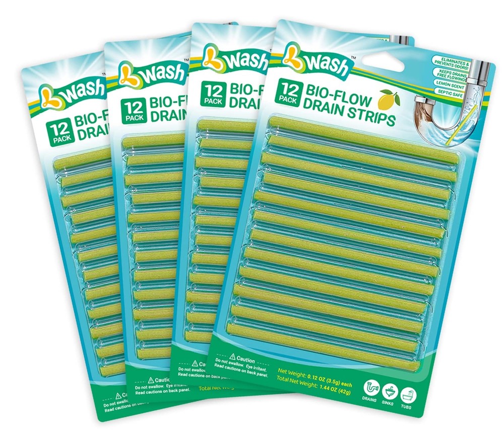 48 PCS Lemon Scented BioFlow Drain Cleaning Odor Remover Sticks