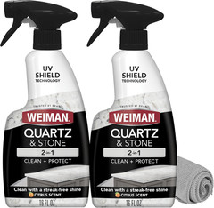 Quartz Countertop Cleaner and Polish (2 Pack W/Micro Towel) Clean and Shine Your