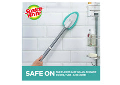 Scotch-Brite Shower Scrubber Poly Fiber Stiff Tile Grout Brush Tub Bathroom New