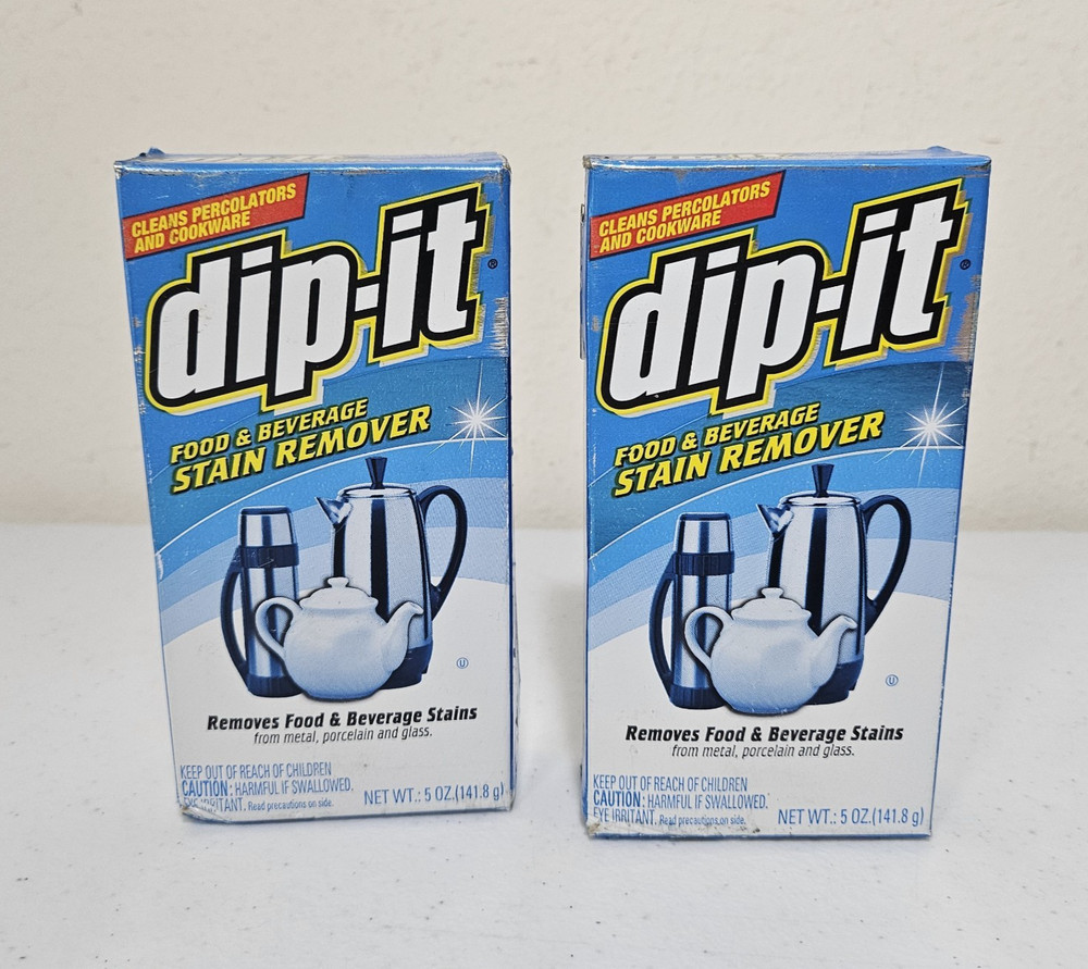 (2) Dip-It Food And Beverage Stain Remover – Soft Powder (NOT HARDENED) NEW