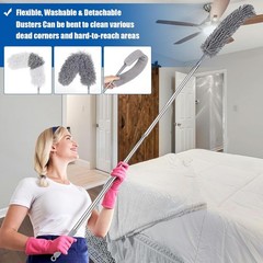 9PCS Dusters for Cleaning,Extendable Microfiber Duster with Extension Pole Up…