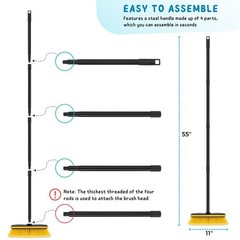 Car Wash Brush with Long Handle, 55” Vehicles Exterior Washing Supplies, Sof…
